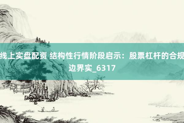 线上实盘配资 结构性行情阶段启示：股票杠杆的合规边界实_6317