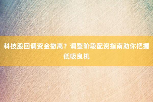 科技股回调资金撤离？调整阶段配资指南助你把握低吸良机
