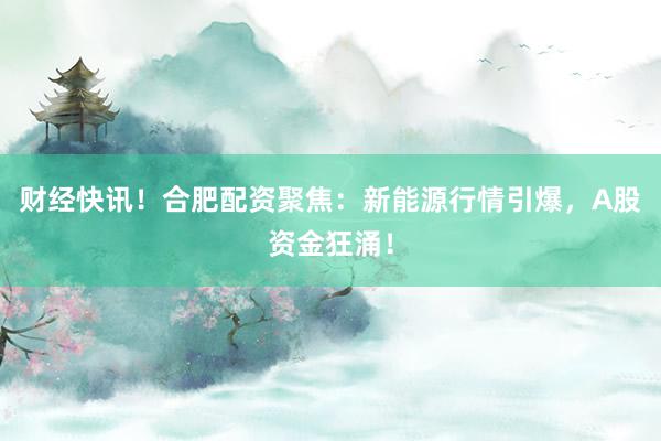 财经快讯！合肥配资聚焦：新能源行情引爆，A股资金狂涌！