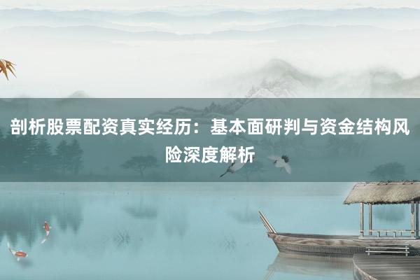 剖析股票配资真实经历：基本面研判与资金结构风险深度解析