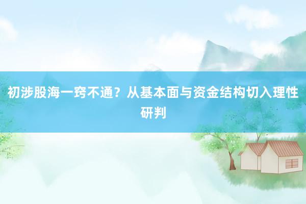初涉股海一窍不通？从基本面与资金结构切入理性研判