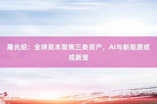 屠光绍：全球资本聚焦三类资产，AI与新能源或成新宠