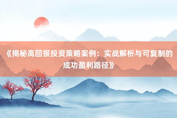 《揭秘高回报投资策略案例：实战解析与可复制的成功盈利路径》