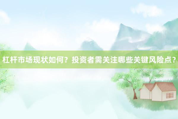 杠杆市场现状如何？投资者需关注哪些关键风险点？