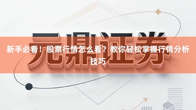 新手必看！股票行情怎么看？教你轻松掌握行情分析技巧