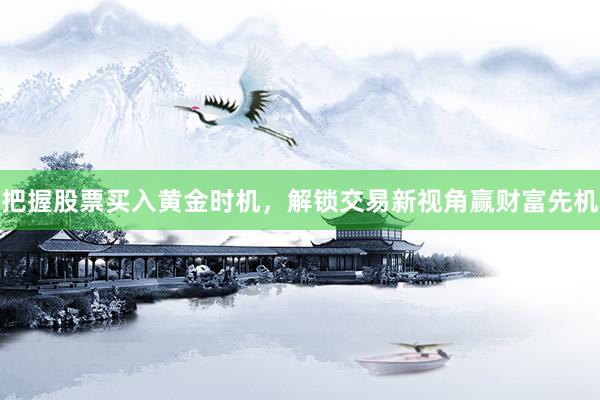 把握股票买入黄金时机，解锁交易新视角赢财富先机