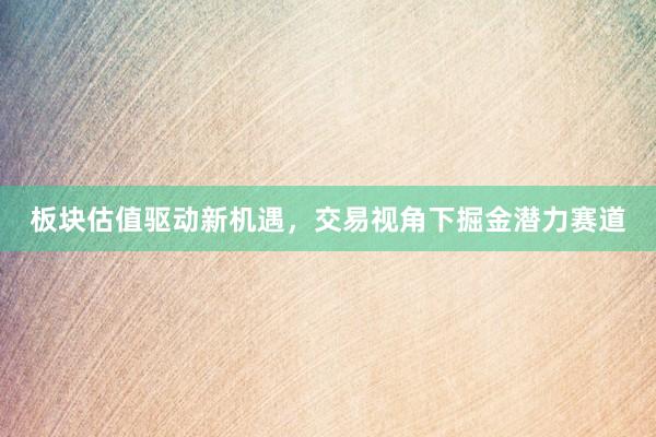 板块估值驱动新机遇，交易视角下掘金潜力赛道